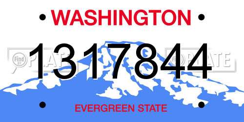 1317844 Washington License Plate