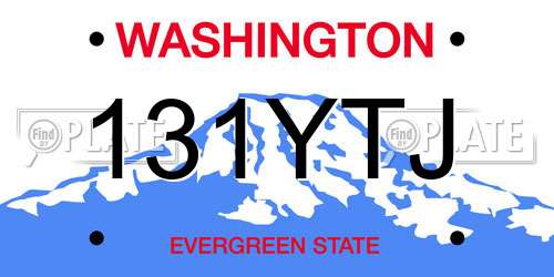 131YTJ Washington License Plate