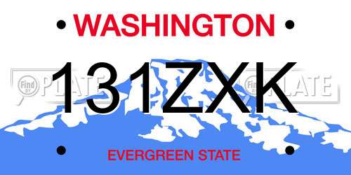 131ZXK Washington License Plate