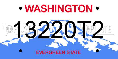 13220T2 Washington License Plate