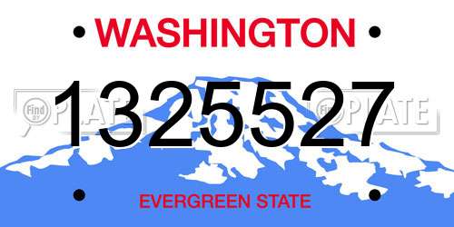 1325527 Washington License Plate