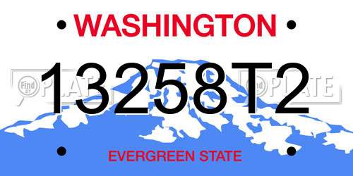 13258T2 Washington License Plate