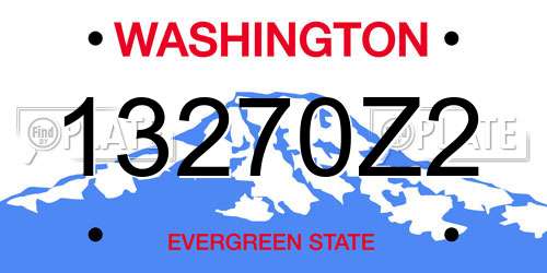 13270Z2 Washington License Plate