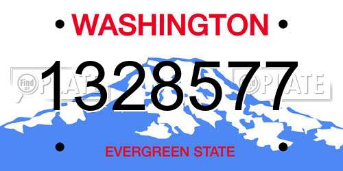 1328577 Washington License Plate