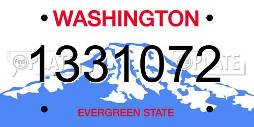 1331072 Washington License Plate