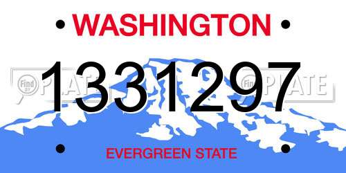 1331297 Washington License Plate
