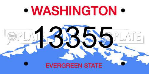 13355 Washington License Plate
