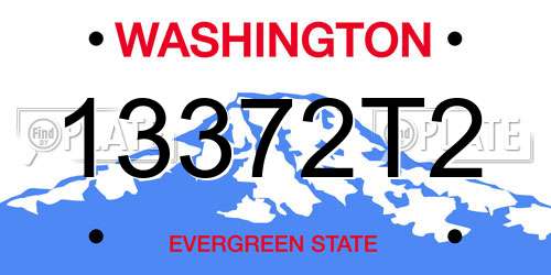 13372T2 Washington License Plate