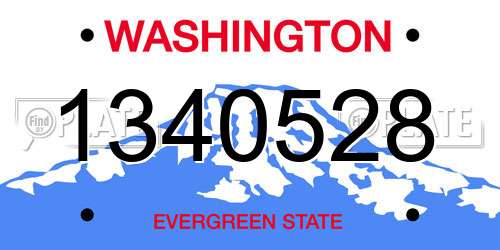1340528 Washington License Plate