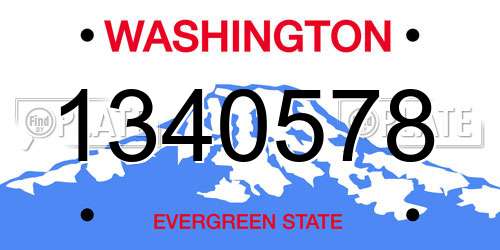 1340578 Washington License Plate