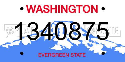 1340875 Washington License Plate