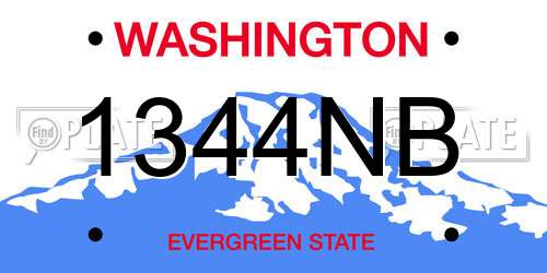 1344NB Washington License Plate