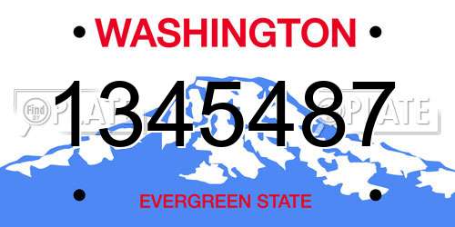1345487 Washington License Plate