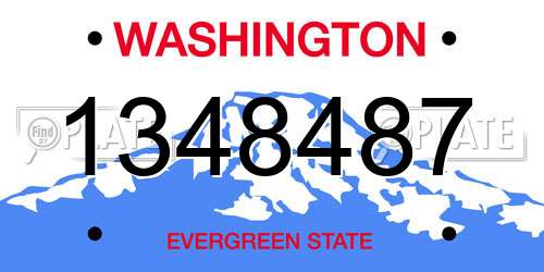 1348487 Washington License Plate