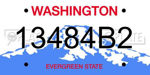 13484B2 Washington License Plate