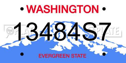 13484S7 Washington License Plate