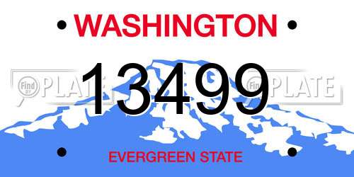 13499 Washington License Plate