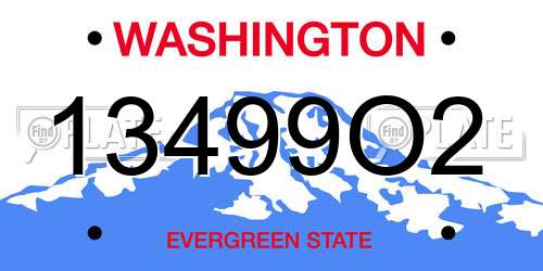 13499O2 Washington License Plate