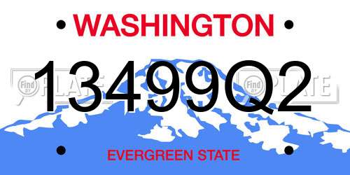 13499Q2 Washington License Plate