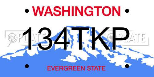134TKP Washington License Plate