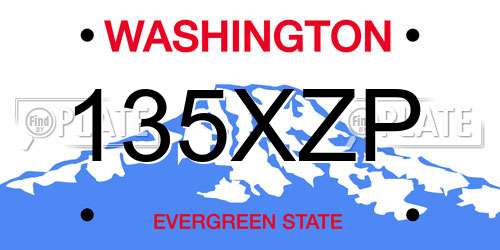 135XZP Washington License Plate