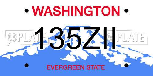 135ZII Washington License Plate