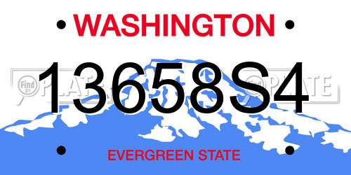 13658S4 Washington License Plate