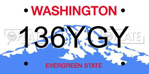 136YGY Washington License Plate