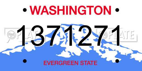 1371271 Washington License Plate
