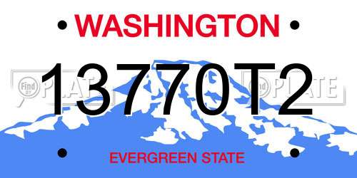 13770T2 Washington License Plate