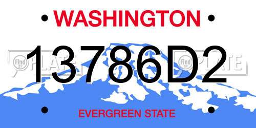 13786D2 Washington License Plate
