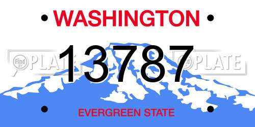 13787 Washington License Plate