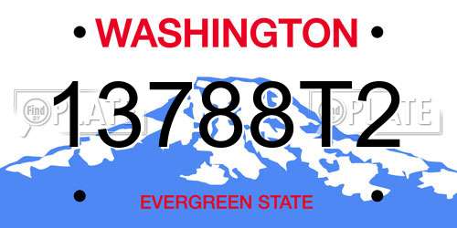13788T2 Washington License Plate