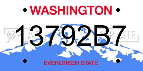 13792B7 Washington License Plate