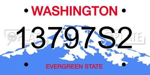 13797S2 Washington License Plate