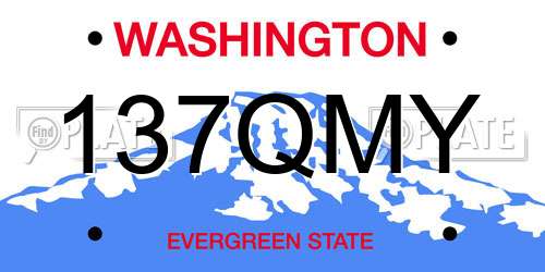 137QMY Washington License Plate