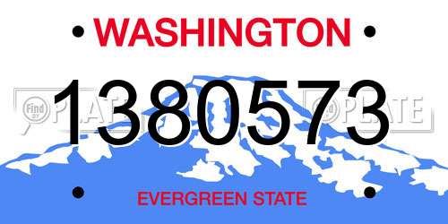 1380573 Washington License Plate