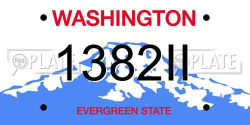 1382II Washington License Plate