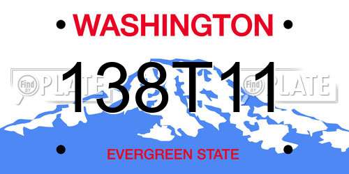 138T11 Washington License Plate