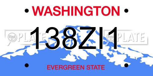 138ZI1 Washington License Plate