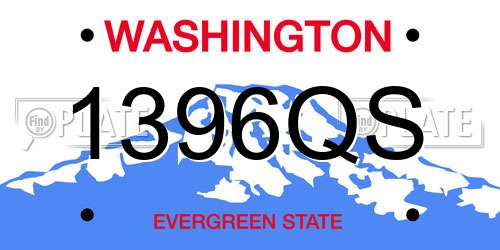 1396QS Washington License Plate