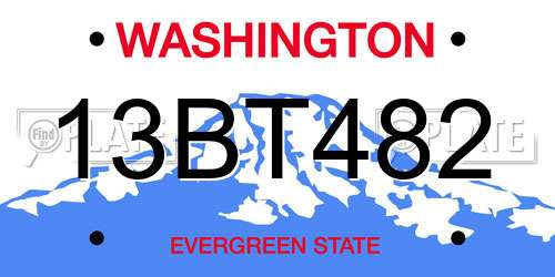13BT482 Washington License Plate