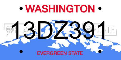13DZ391 Washington License Plate