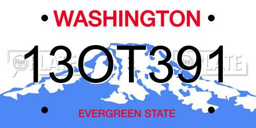 13OT391 Washington License Plate
