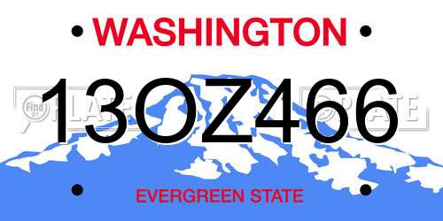 13OZ466 Washington License Plate