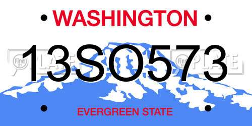 13SO573 Washington License Plate