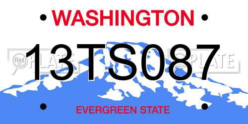 13TS087 Washington License Plate