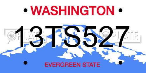 13TS527 Washington License Plate
