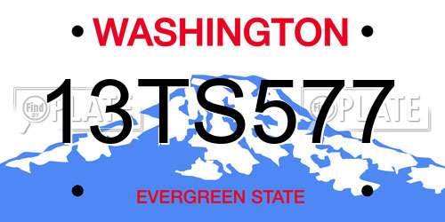 13TS577 Washington License Plate