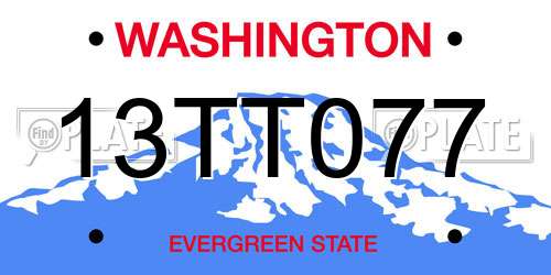 13TT077 Washington License Plate